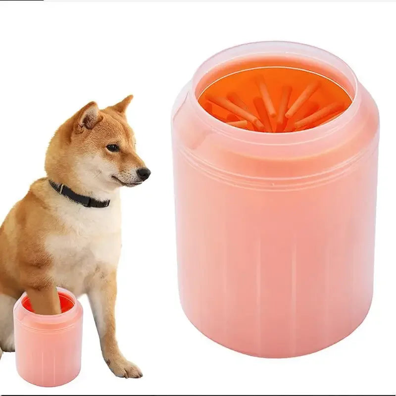 Portable Pet Paw Cleaner Soft Silicone Foot Washer with Cleaning Brush Dog Towel Bucket - Efficient Pet Cleaning Supplies