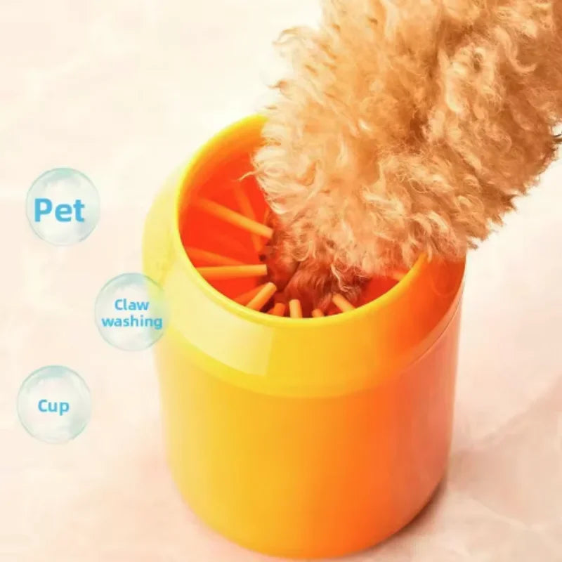 Portable Pet Paw Cleaner Soft Silicone Foot Washer with Cleaning Brush Dog Towel Bucket - Efficient Pet Cleaning Supplies