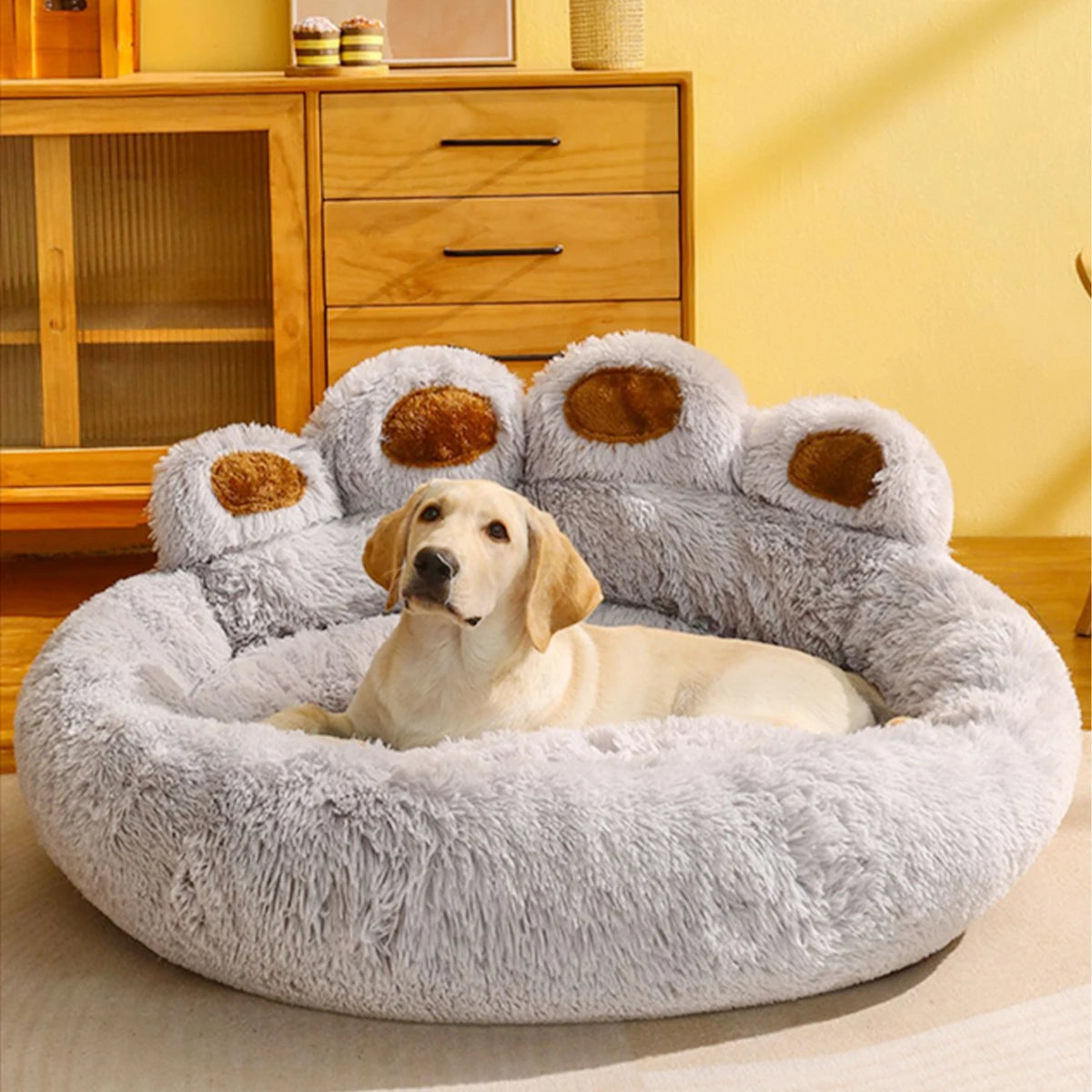 Cuccia soffice in peluche per cani e gatti – super confortevole